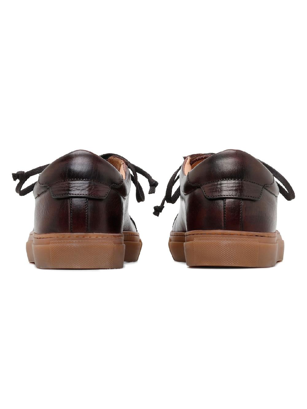 Silvano Sassetti Sneaker Romilly in pelle marrone scuro In Linea