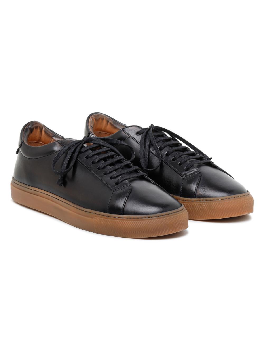 Silvano Sassetti Sneaker Romilly in pelle nera Nuovo