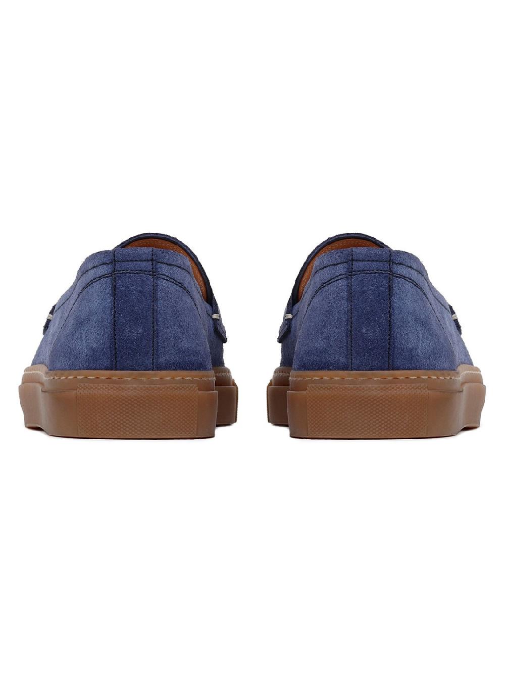 Silvano Sassetti Mocassini St. Tropez in camoscio blu Soddisfazione Garantita