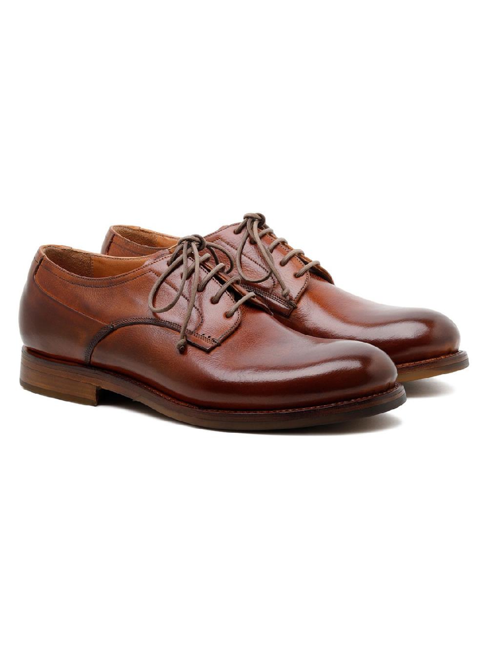 Silvano Sassetti Scarpe Derby Zurigo in pelle color brandy Acquista Ora