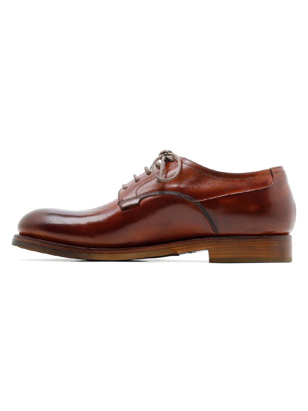 Silvano Sassetti Scarpe Derby Zurigo in pelle color brandy Acquista Ora