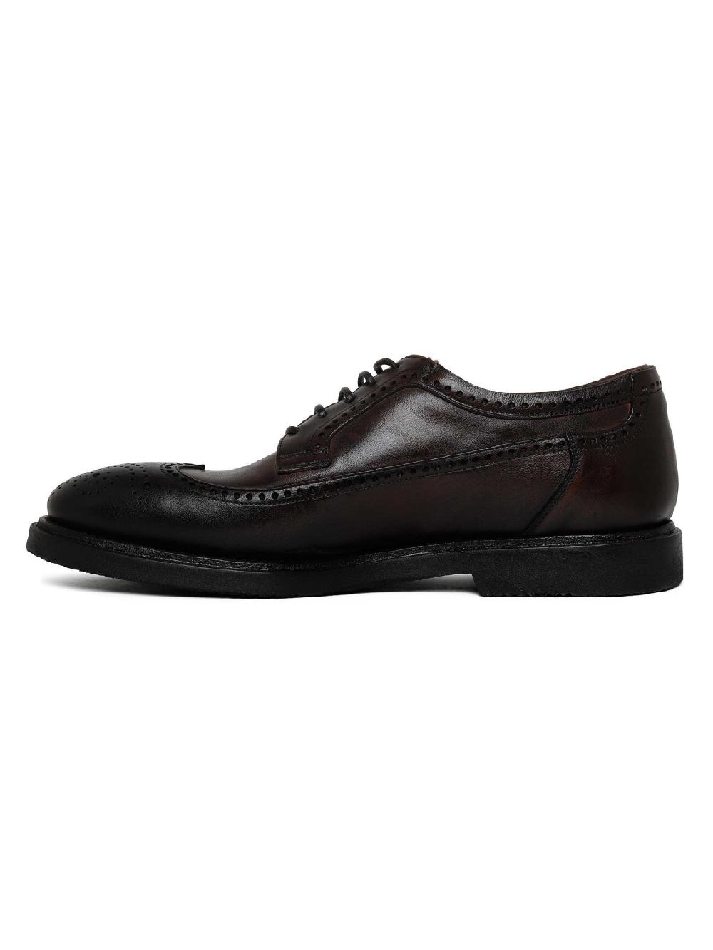 Silvano Sassetti Scarpe Derby in pelle marrone scuro Offerte