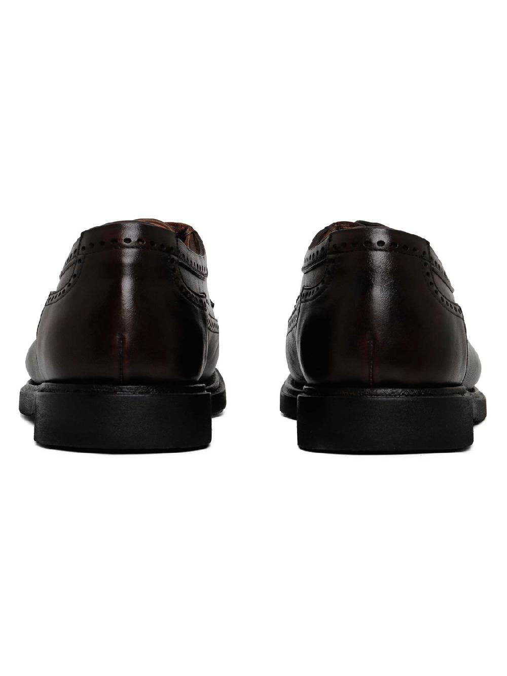 Silvano Sassetti Scarpe Derby in pelle marrone scuro Offerte