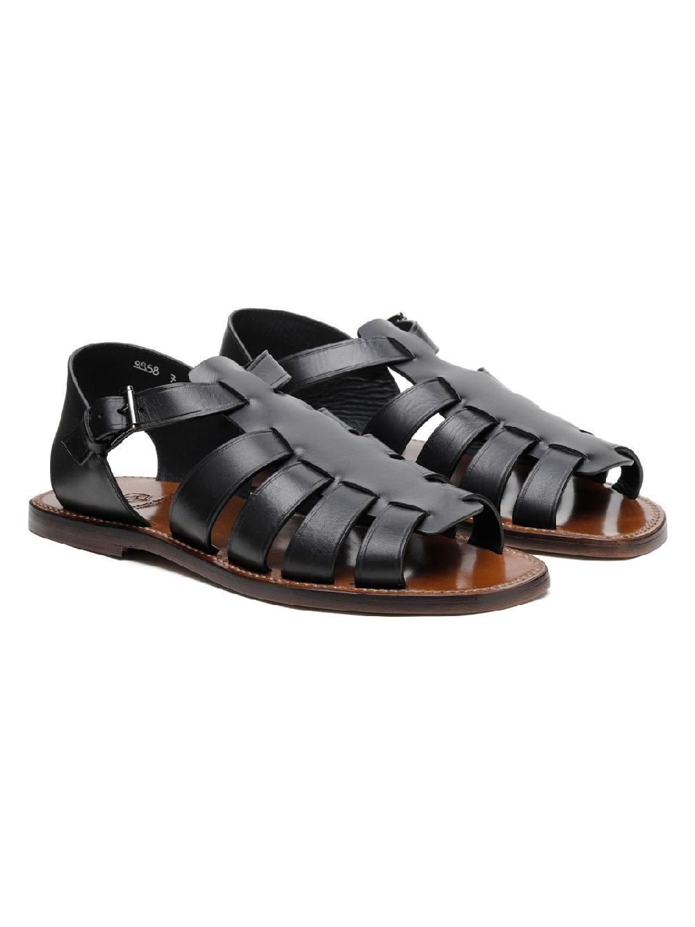 Silvano Sassetti Sandali Gladiator in pelle nera I Più Venduti