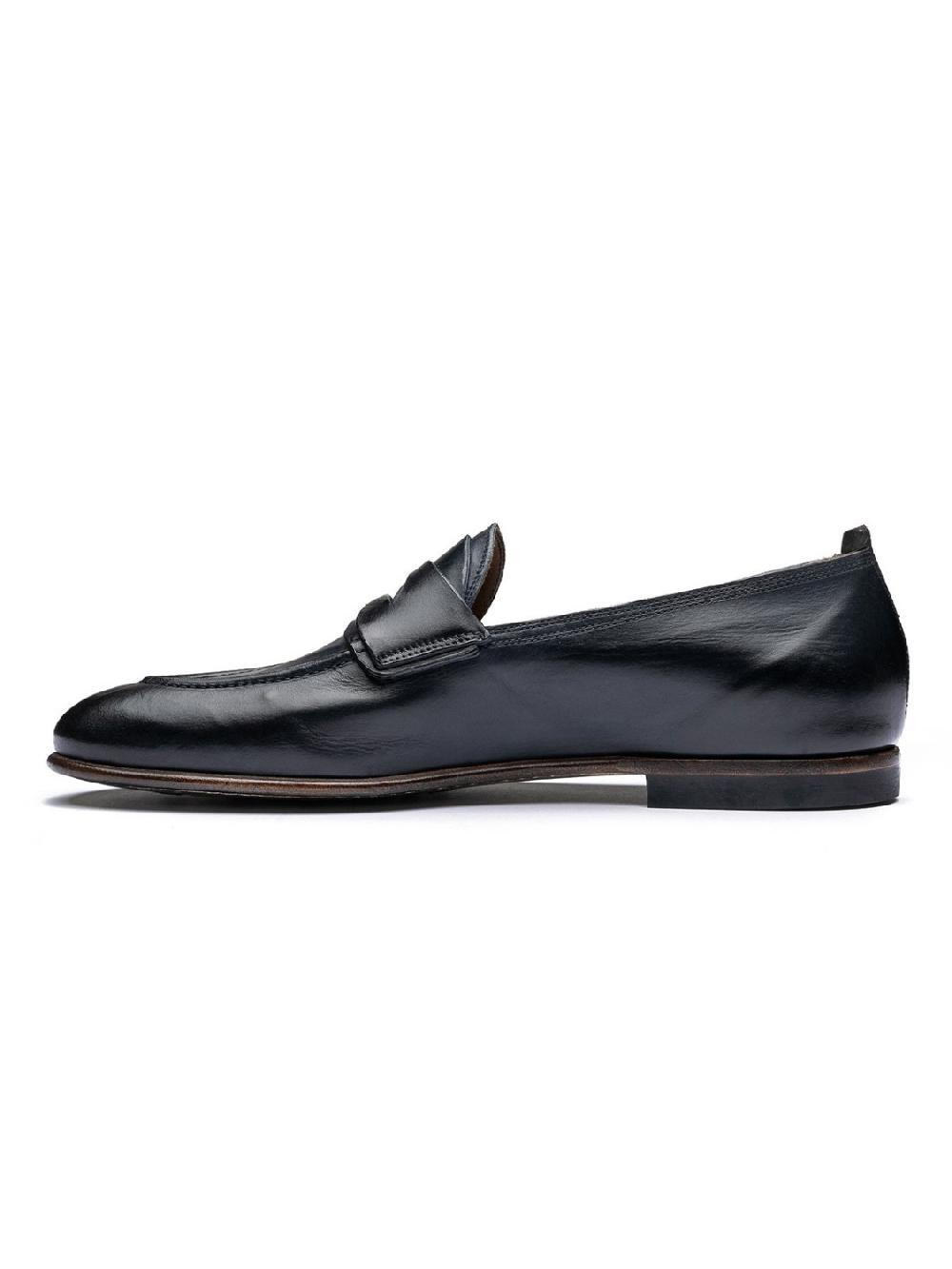 Silvano Sassetti Mocassini in pelle blu In Saldo