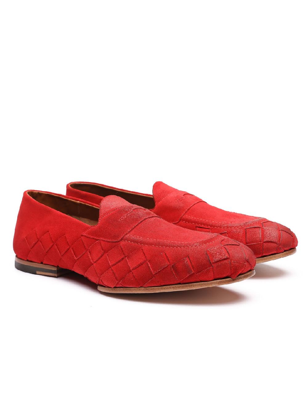 Silvano Sassetti Mocassini in suede rosso In Linea