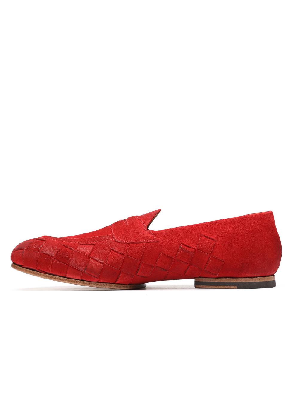 Silvano Sassetti Mocassini in suede rosso In Linea