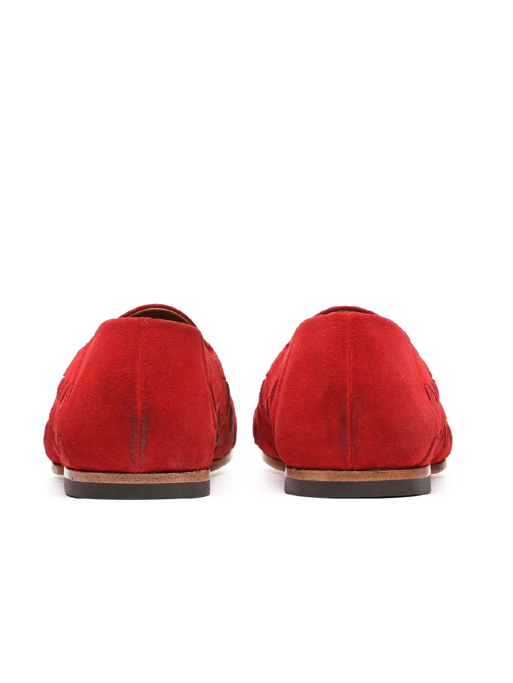 Silvano Sassetti Mocassini in suede rosso In Linea