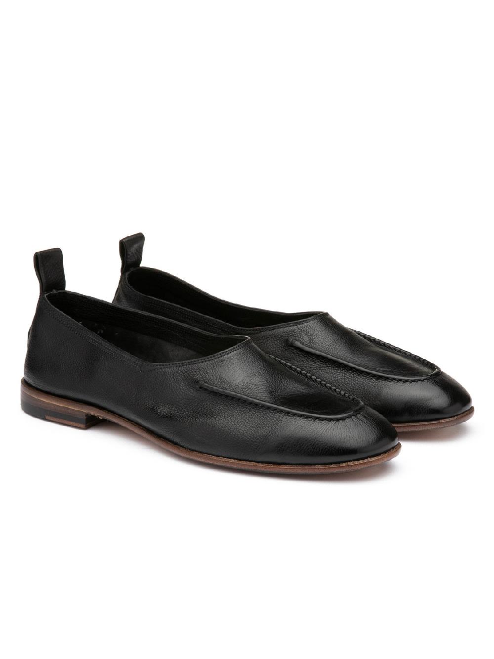 Silvano Sassetti Slippers in pelle di colore nero Negozi Online