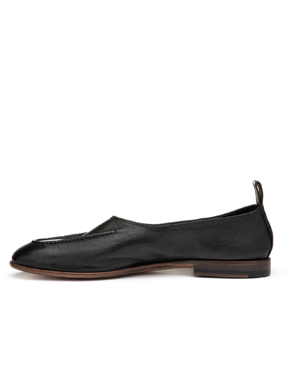 Silvano Sassetti Slippers in pelle di colore nero Negozi Online