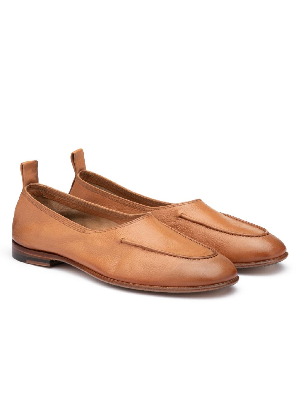 Silvano Sassetti Slippers in pelle color caramello Consegna Veloce