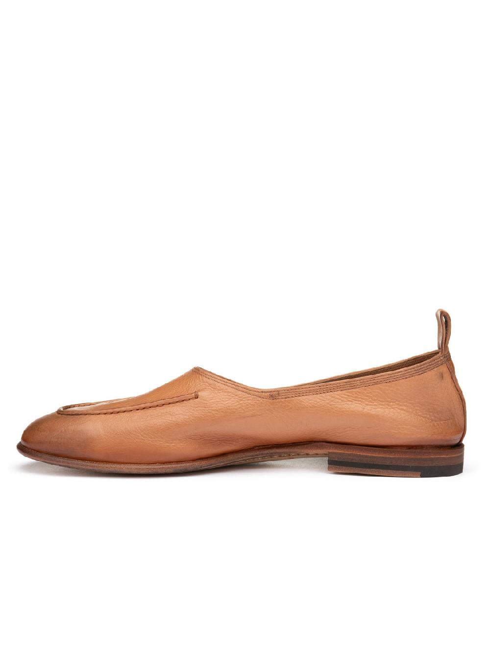 Silvano Sassetti Slippers in pelle color caramello Consegna Veloce