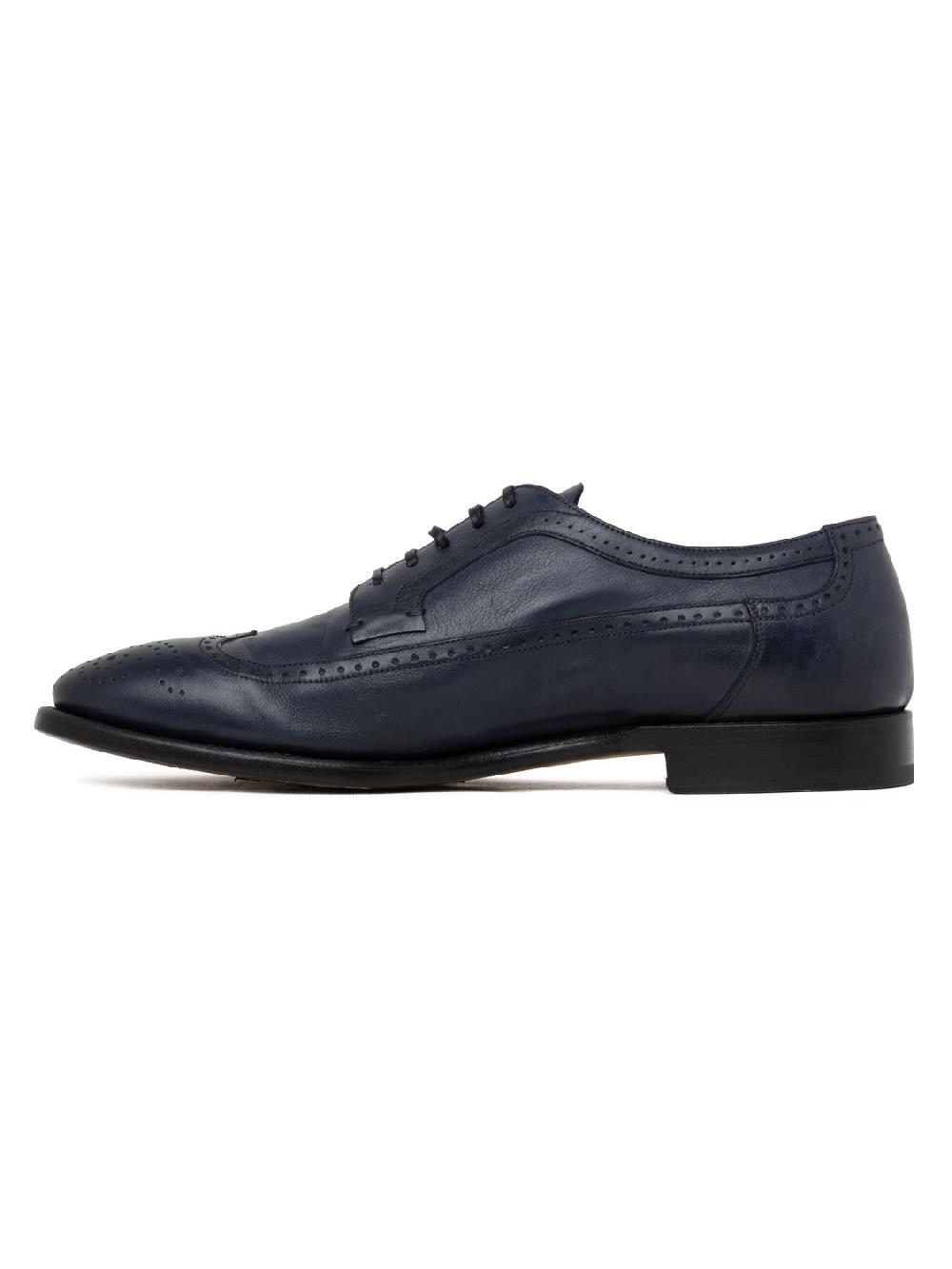 Silvano Sassetti Scarpe Derby in pelle blu Sottocosto