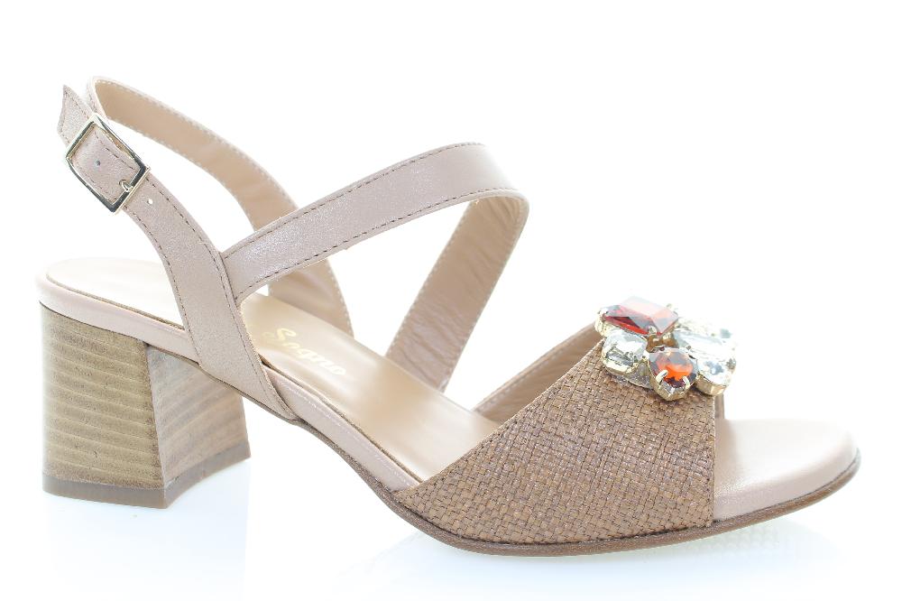 Soffice Sogno Sandalo in pelle e tessuto Fino Al -60%