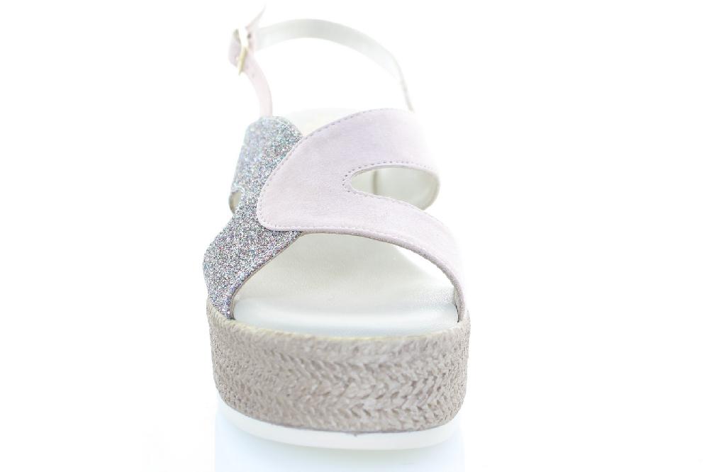 Soffice Sogno Sandalo in pelle e tessuto glitter Shopping Online