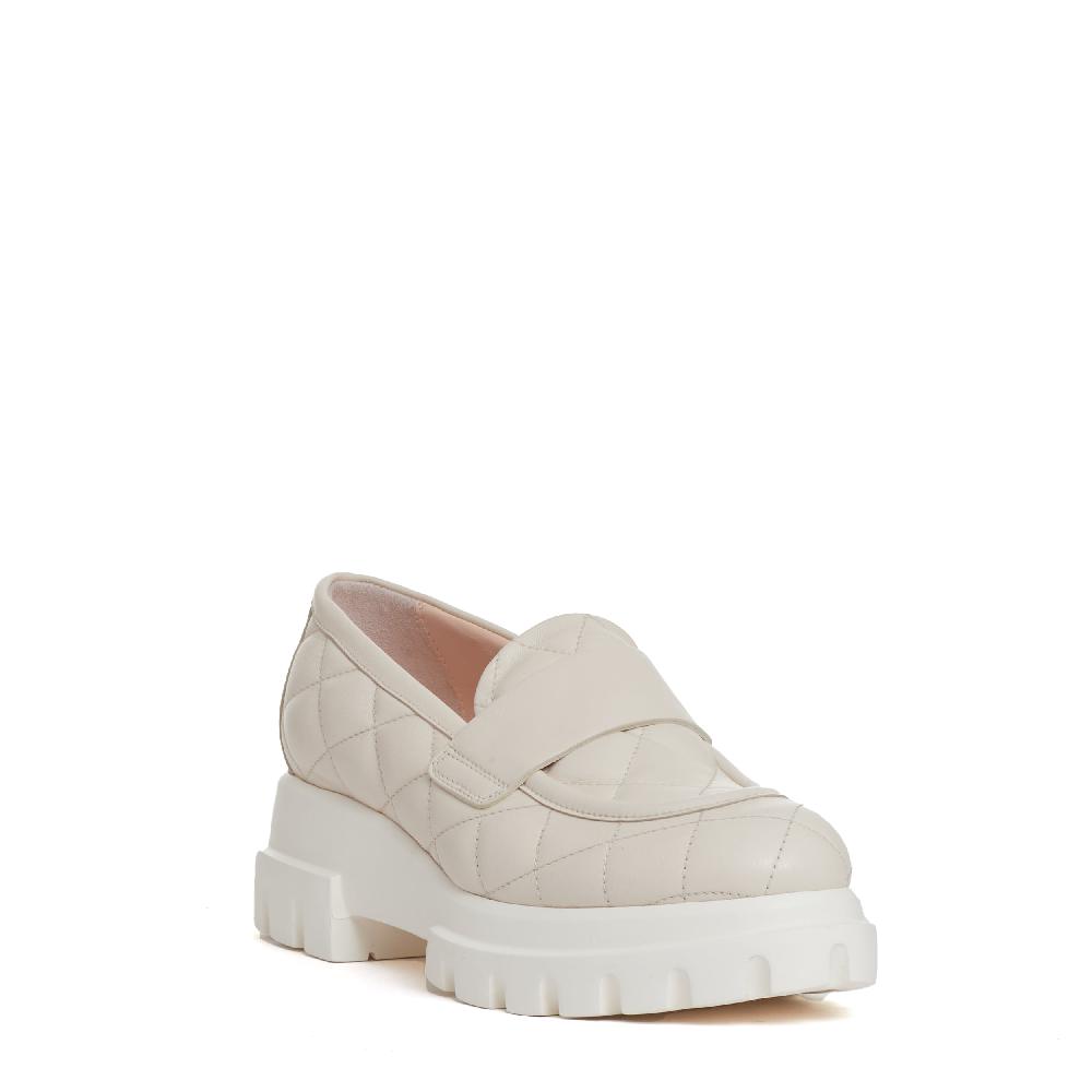 Sorelle Perego mocassino matelasse gesso Saldi Di Fabbrica