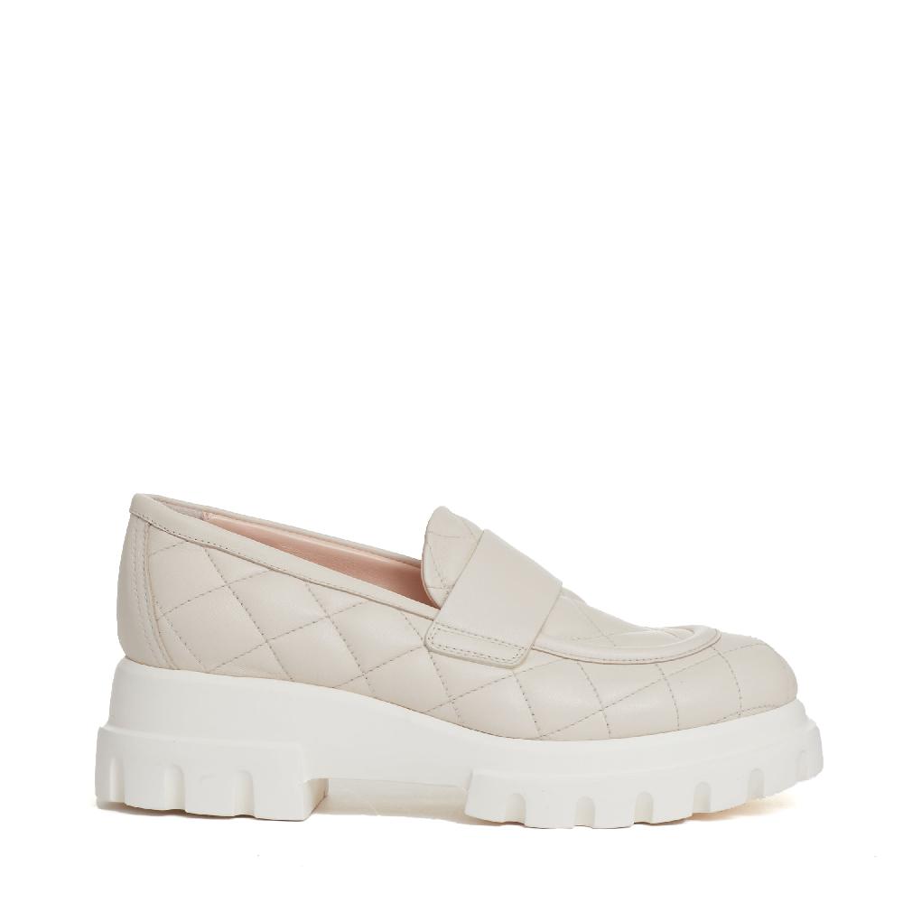 Sorelle Perego mocassino matelasse gesso Saldi Di Fabbrica