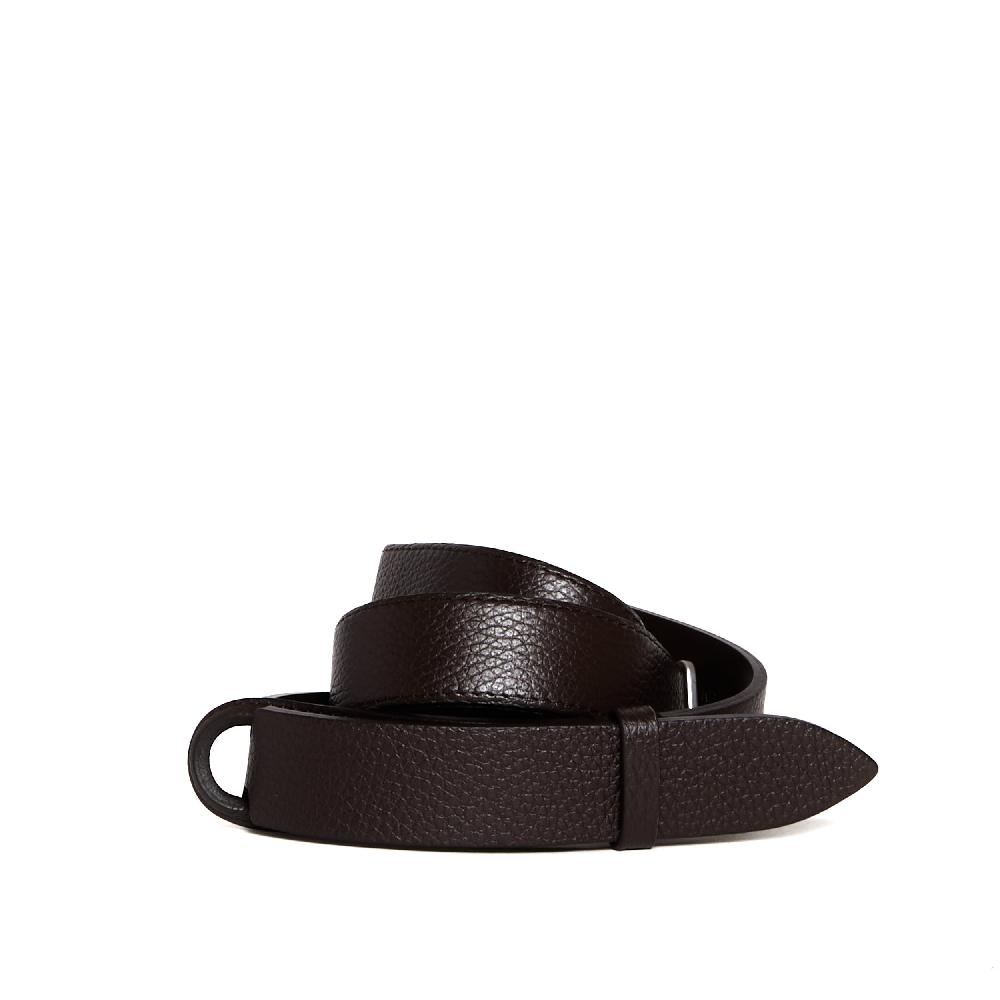 Sorelle Perego cintura nobuckle pelle martellata testa di moro In Linea