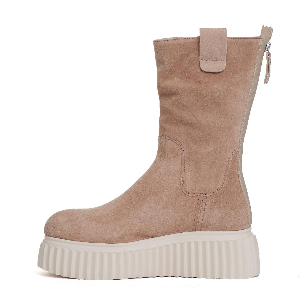 Sorelle Perego stivaletto fondo bianco in camoscio beige Spedizione Gratuita