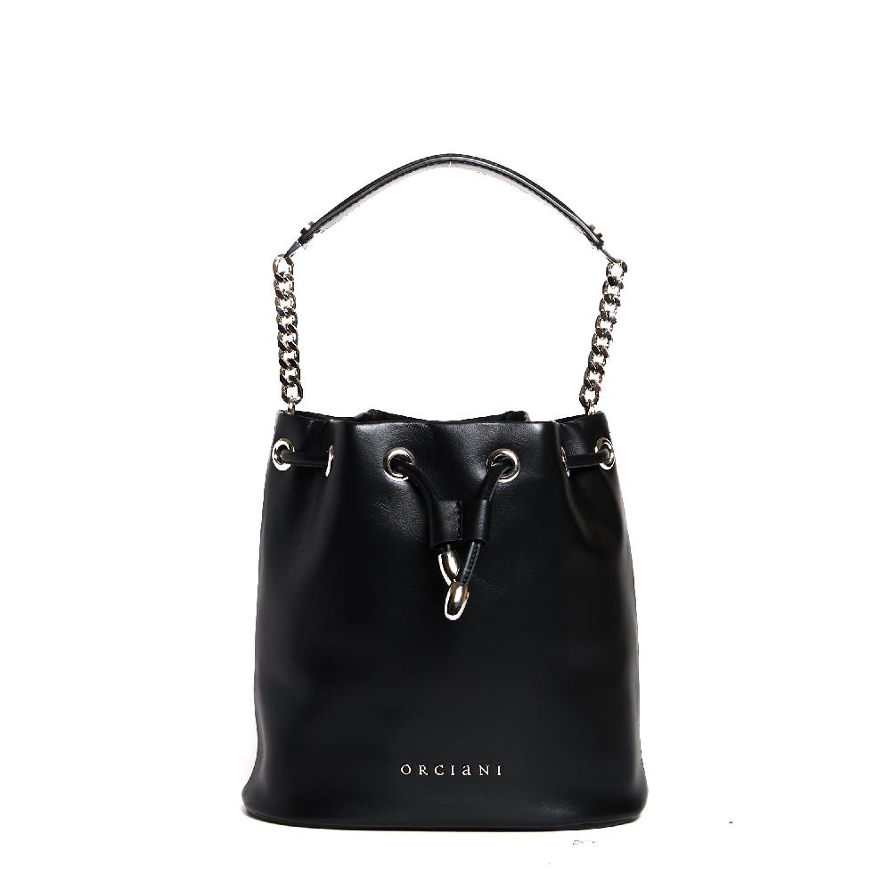 Sorelle Perego secchiello mini pelle nero In Vendita