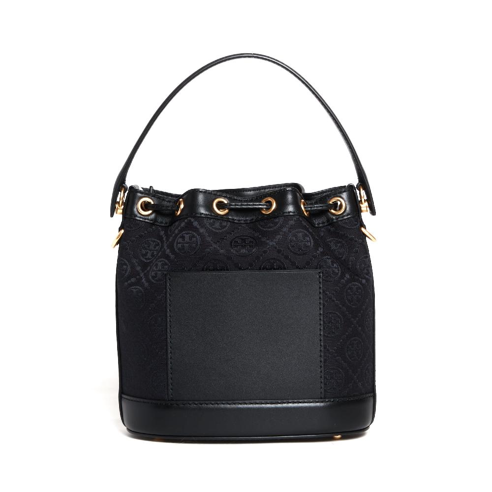 Sorelle Perego bucket bag tessuto logato e pelle nera Moda