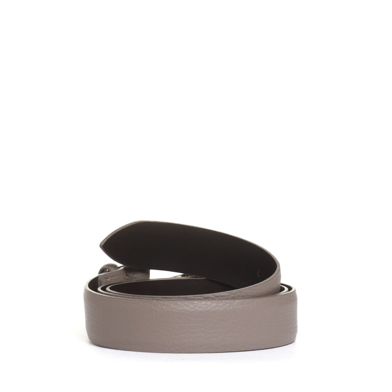 Sorelle Perego cintura taupe fibbia argento rotonda Vendita