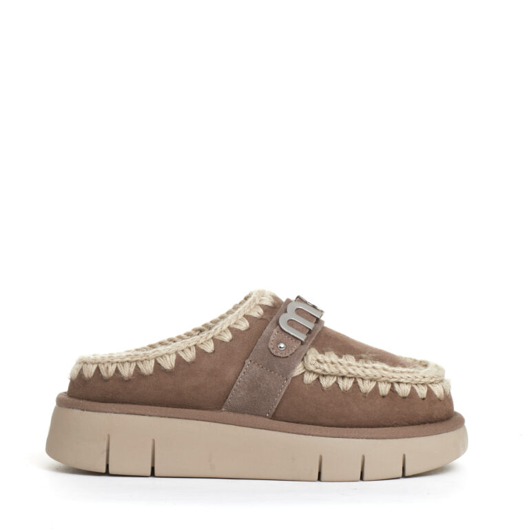 Sorelle Perego eskimo clog camoscio tortora Promozione