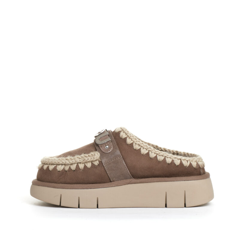 Sorelle Perego eskimo clog camoscio tortora Promozione