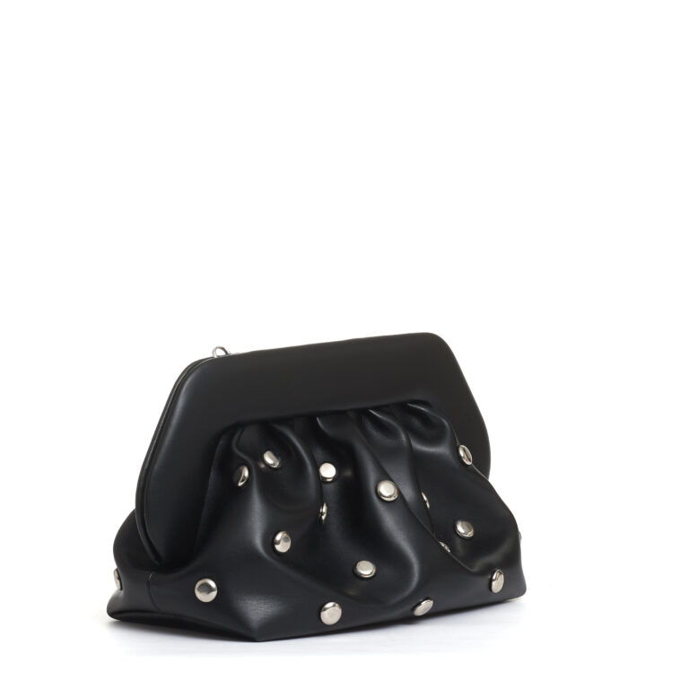 Sorelle Perego clutch nera borchie argento Affare Del Giorno
