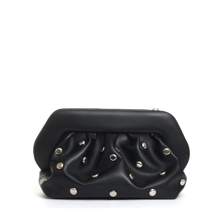 Sorelle Perego clutch nera borchie argento Affare Del Giorno
