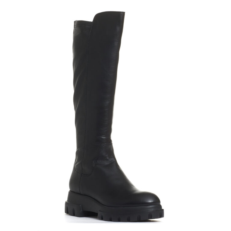 Sorelle Perego stivale stretch in pelle nera Saldi