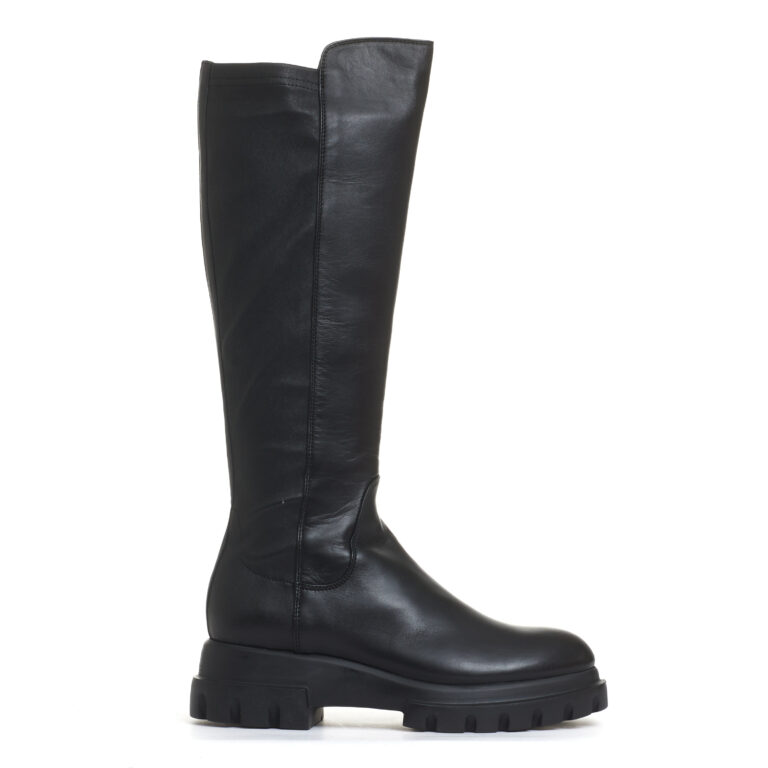 Sorelle Perego stivale stretch in pelle nera Saldi
