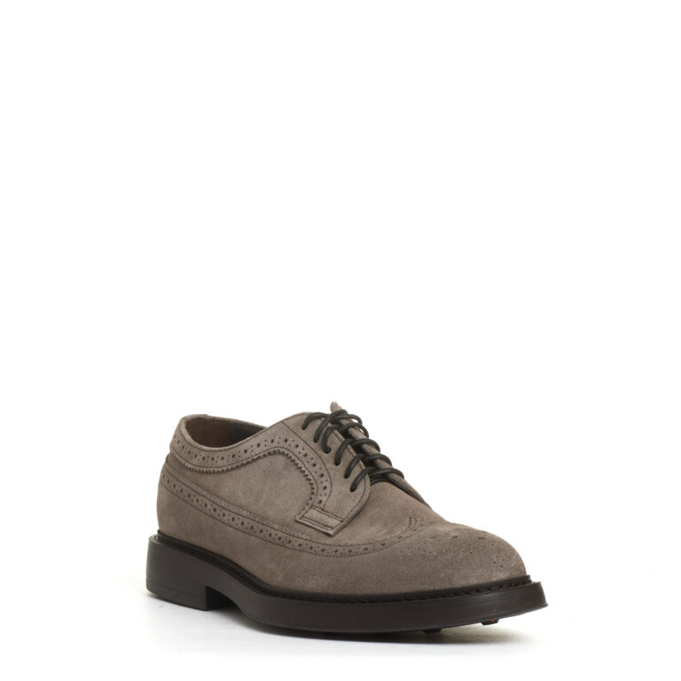 Sorelle Perego stringata bucature camoscio tortora Saldi Di Fabbrica