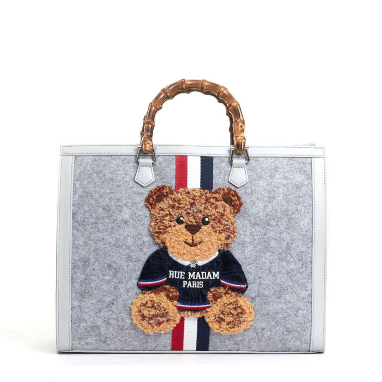 Sorelle Perego tote bag grigio grande con Teddy e tracolla I Più Venduti