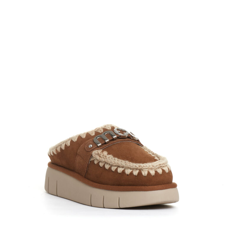 Sorelle Perego ciabatta camoscio cuoio con logo metallo Vendite Flash