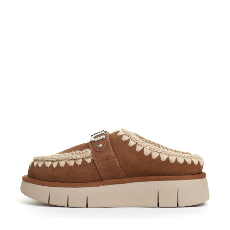 Sorelle Perego ciabatta camoscio cuoio con logo metallo Vendite Flash