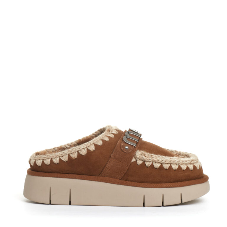Sorelle Perego ciabatta camoscio cuoio con logo metallo Vendite Flash