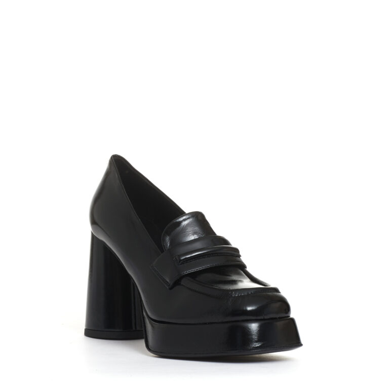 Sorelle Perego mocassino vernice nero platò tacco 90 mm 2025