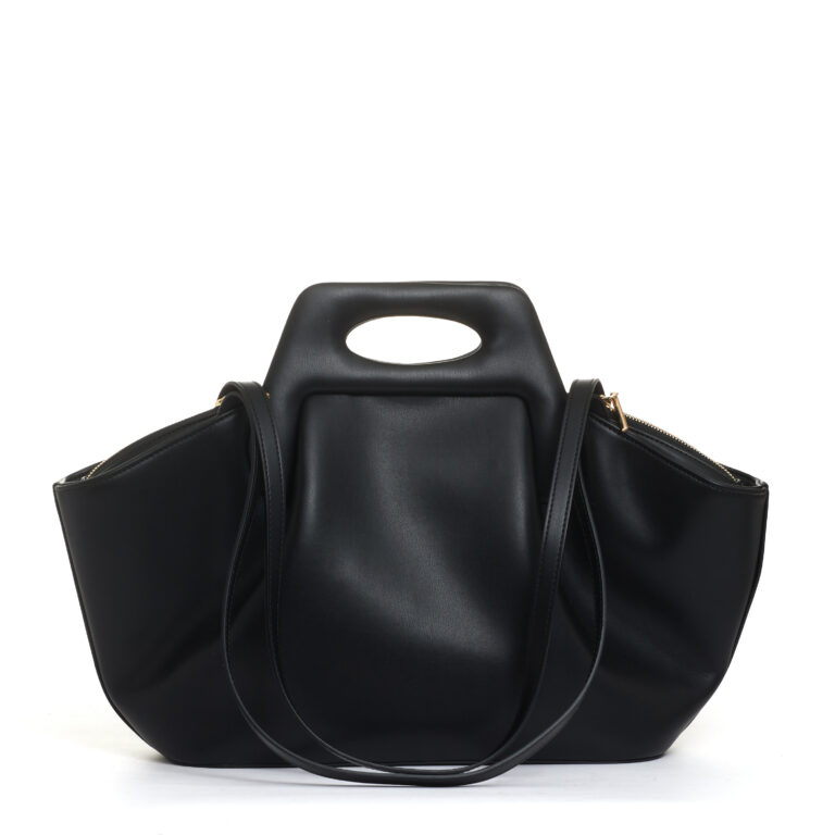 Sorelle Perego borsa pelle nera trapezio Italy