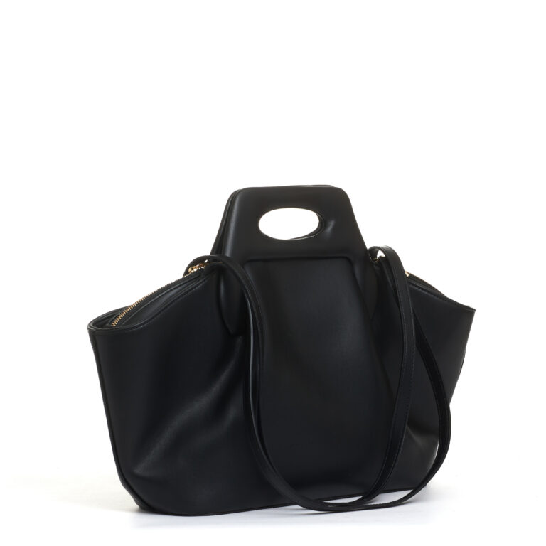 Sorelle Perego borsa pelle nera trapezio Italy