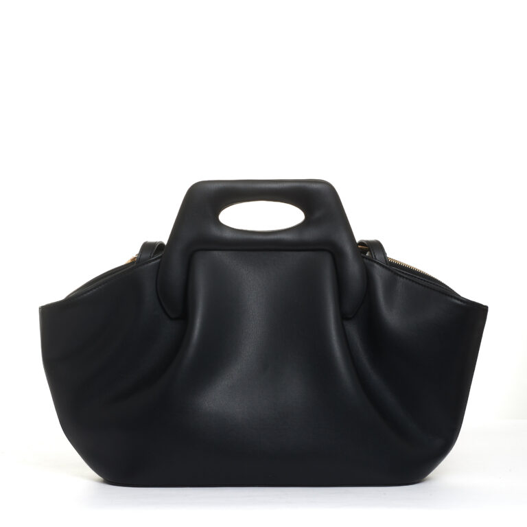 Sorelle Perego borsa pelle nera trapezio Italy