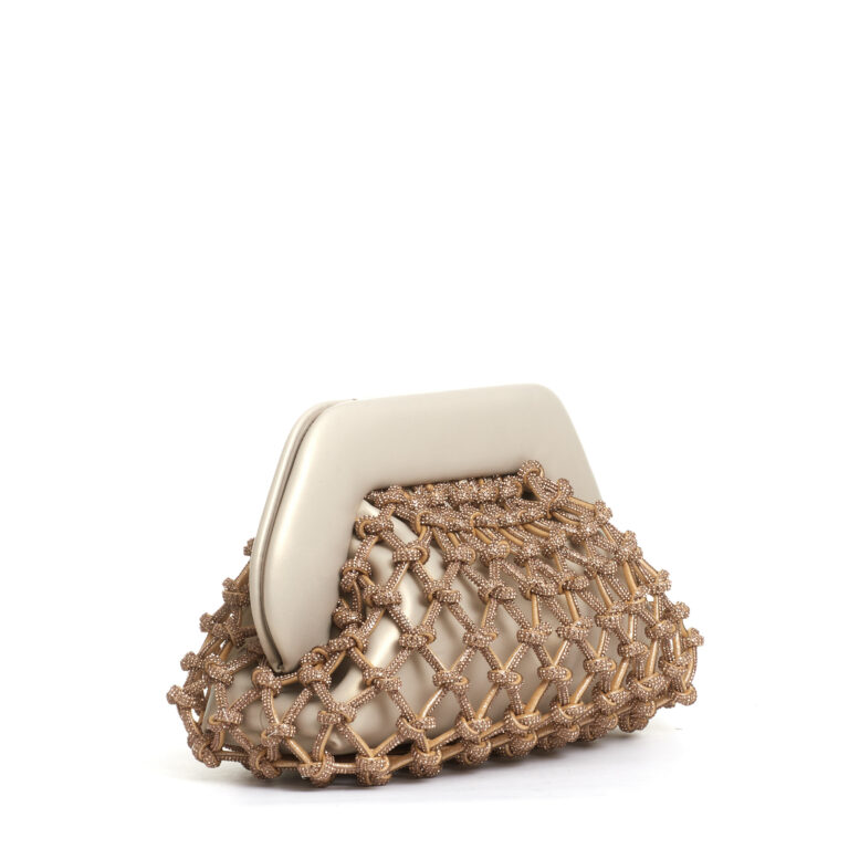 Sorelle Perego clutch strass oro 2025