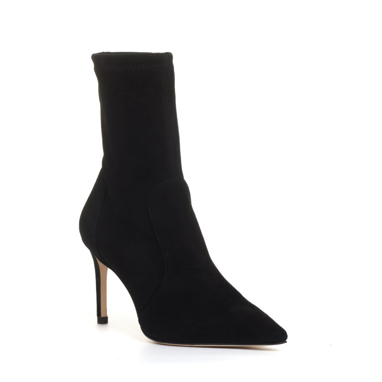 Sorelle Perego stivaletto camoscio elaticizzato nero tacco 85 mm Nuovo