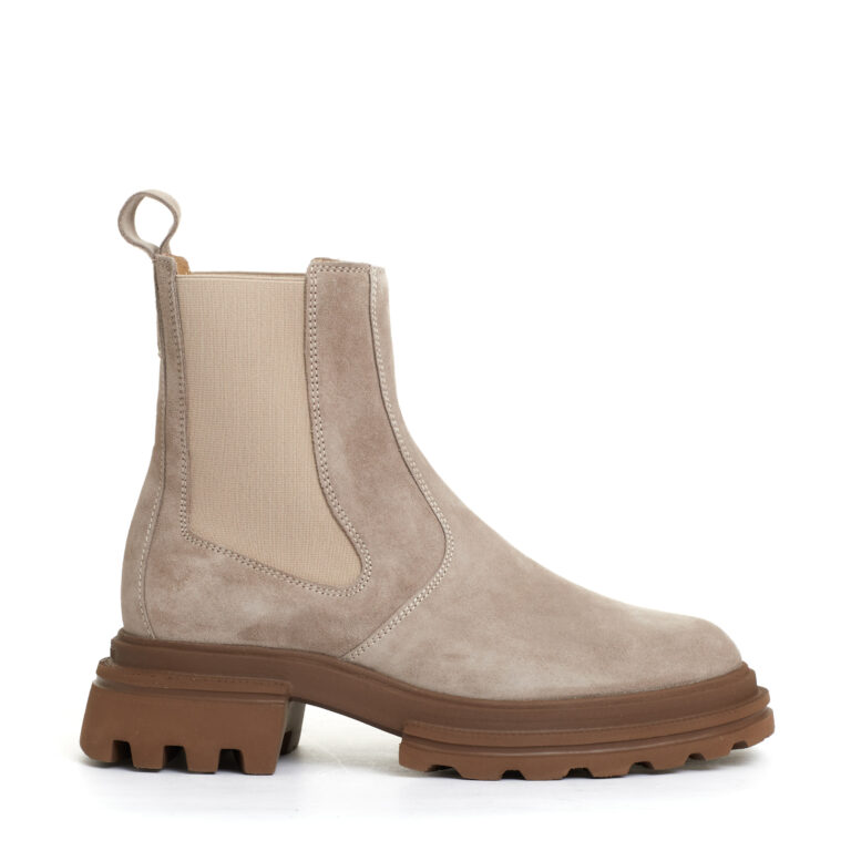 Sorelle Perego chelsea boot elastico camoscio beige In Vendita