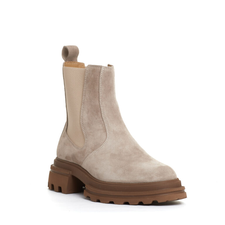 Sorelle Perego chelsea boot elastico camoscio beige In Vendita