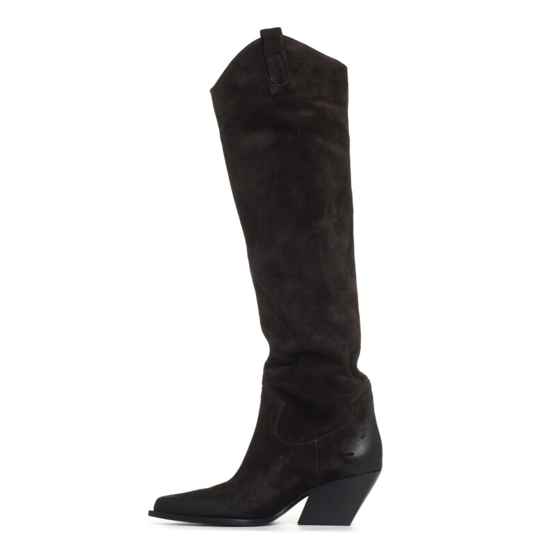 Sorelle Perego stivale texano in camosco testa di moro Vendita Calda