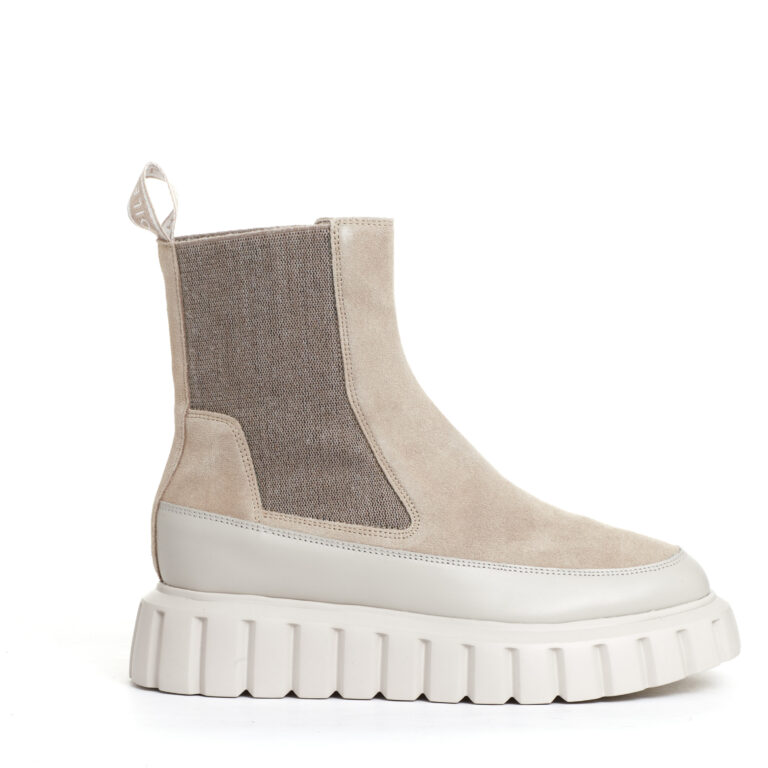 Sorelle Perego chelsea boot pelle beige e camoscio Pezzi Unici