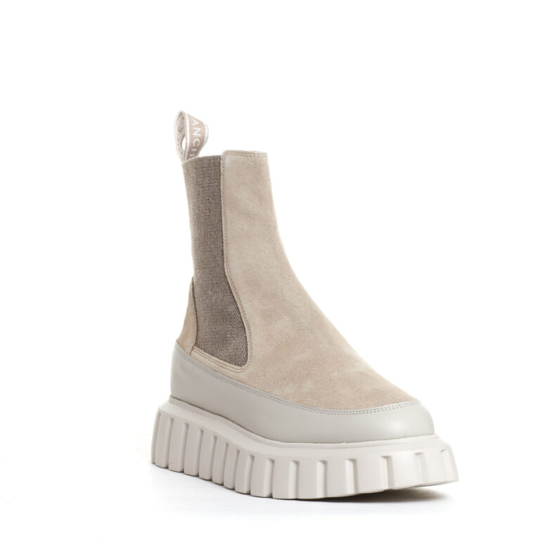 Sorelle Perego chelsea boot pelle beige e camoscio Pezzi Unici