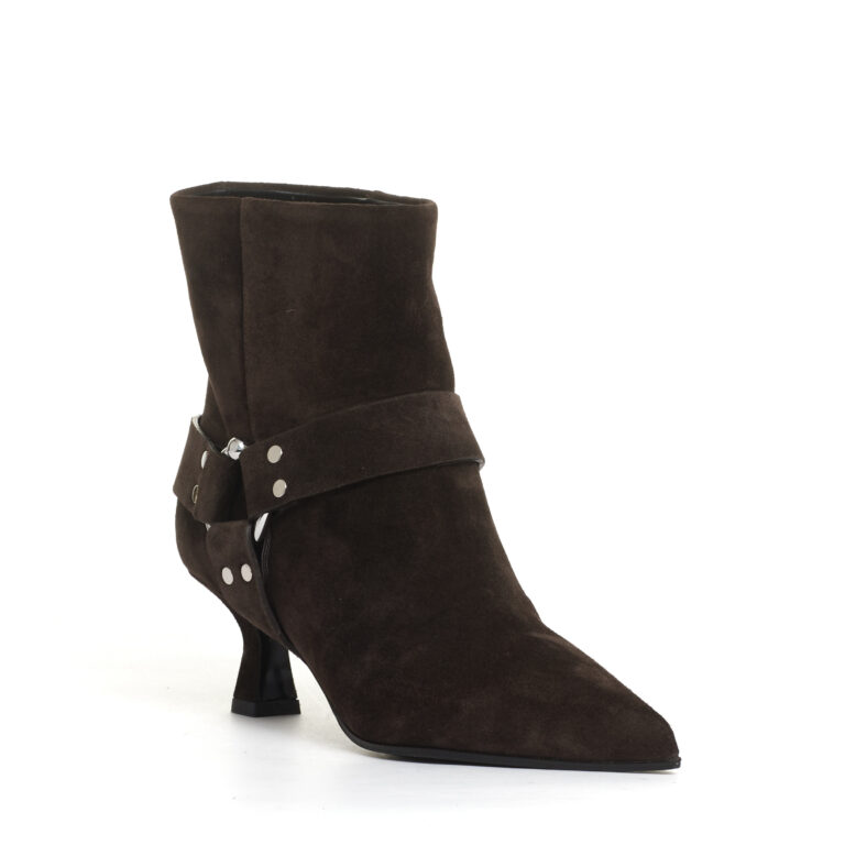 Sorelle Perego stivaletto tacco 55 mm camoscio marrone Sottocosto