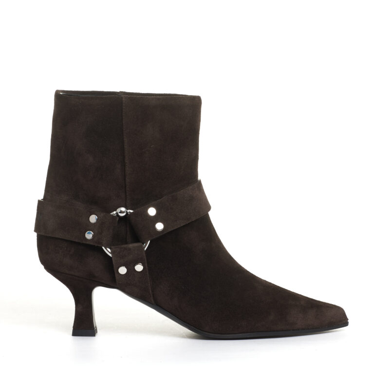 Sorelle Perego stivaletto tacco 55 mm camoscio marrone Sottocosto